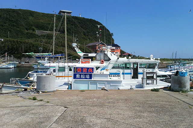 乗船場所は中央の看板が目印